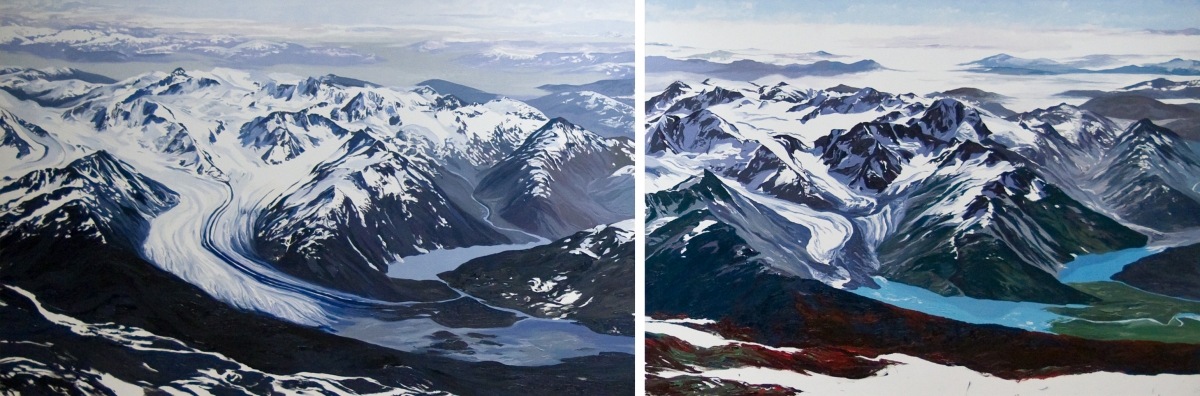 Diane Burko Locks Gallery Twenty Mile Glacier #1 and #2
