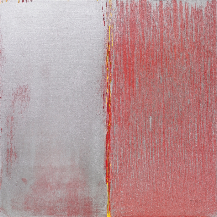 Pat Steir Red and Silver