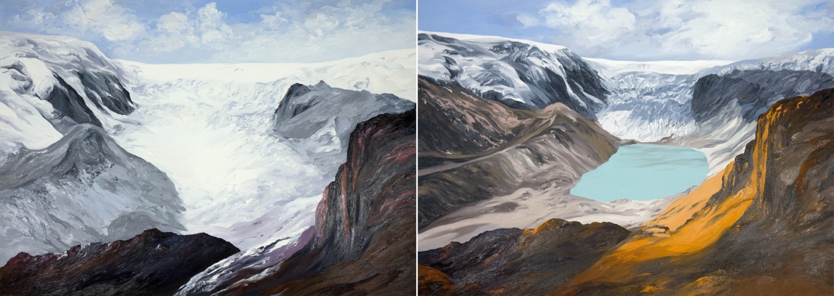 Diane Burko Locks Gallery Politics of Snow Qori Kalis Glacier Peru