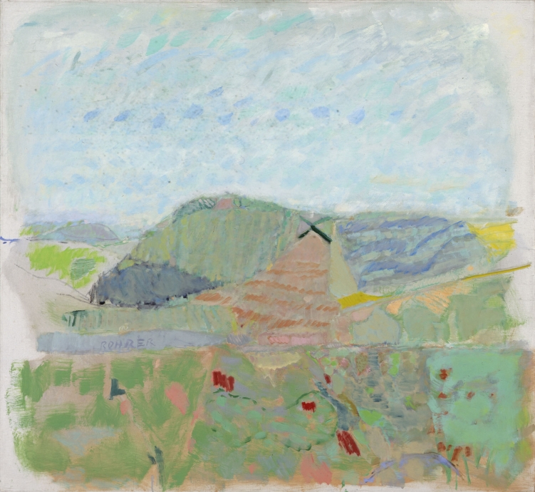 Warren Rohrer locks gallery painting farm: april two