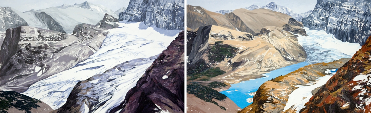 Diane Burko Locks Gallery Politics of Snow Grinnel Glacier Overlook